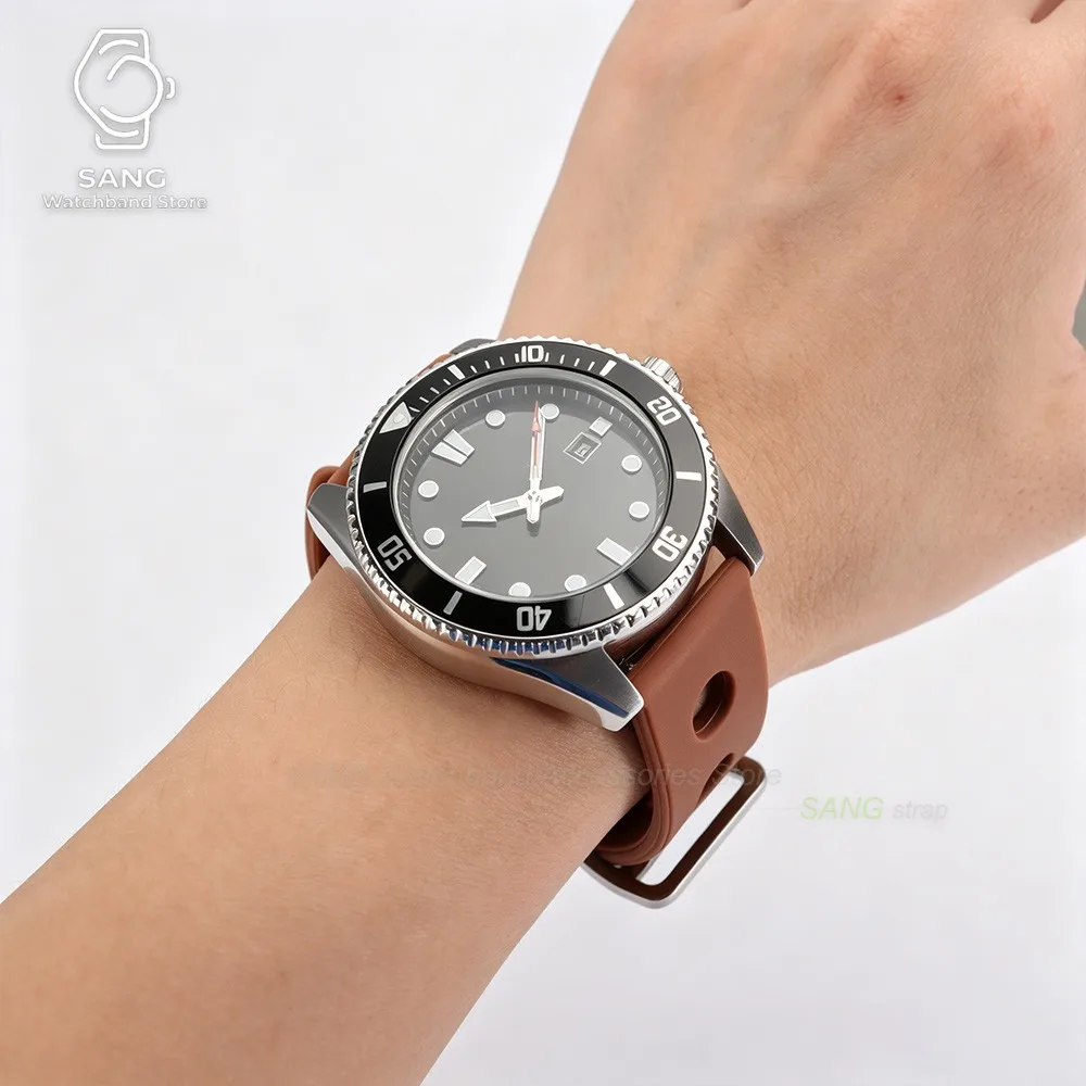 18/20/22mm Perforiertes Silikon-Uhrenarmband Universelles Sport-Uhrenarmband für Männer und Frauen Schnellverschluss-Armbänder für Seiko Weicher Handgelenkgurt – Detail 5