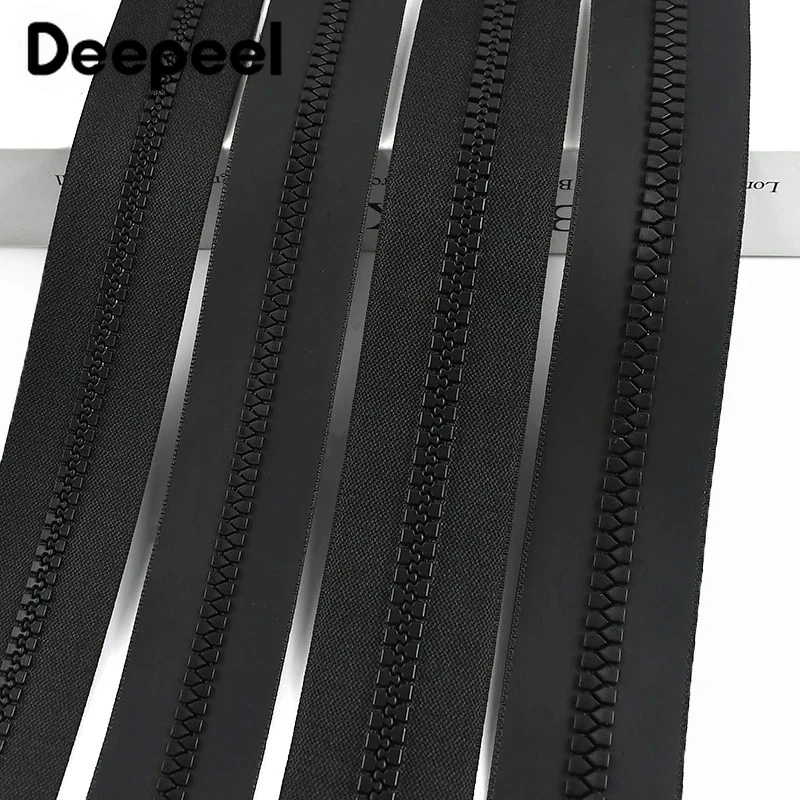 

1-5M 5# 8# Waterproof Resin Zippers Tape Black Invisible Sewing Zipper By Meters Tent Jacket Bag Zip Repair Kit DIY Accessories