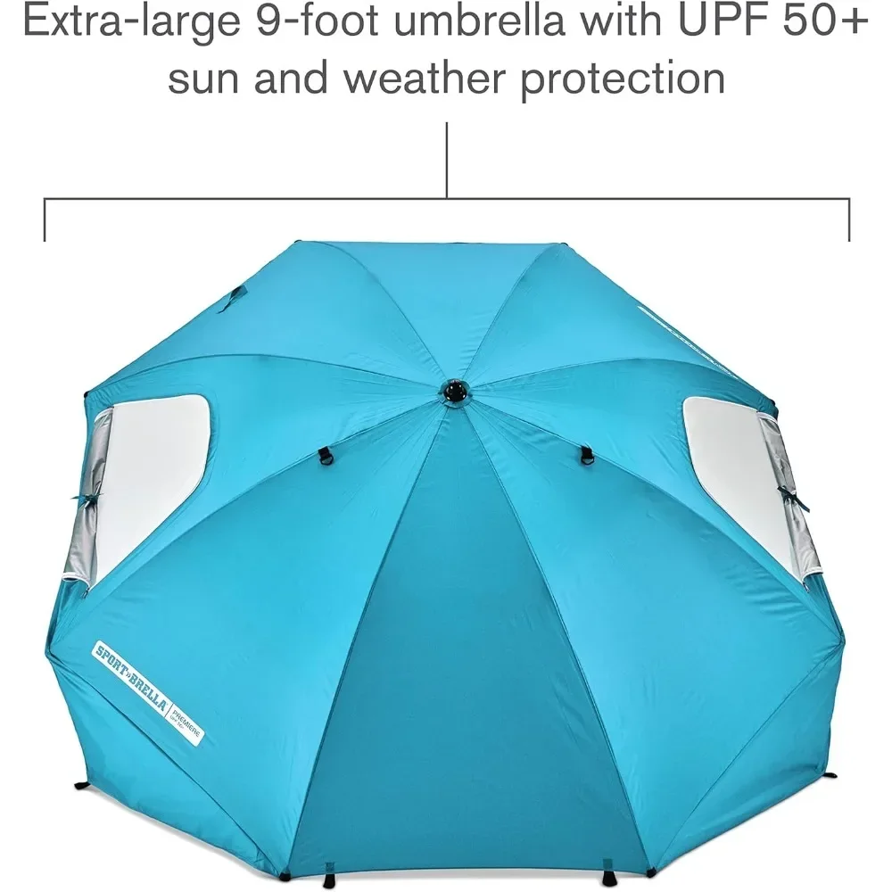 Sun Shelter, Premiere XL UPF 50+ Umbrella Shelter for Sun and Rain Protection (9-Foot), Rain Shelter