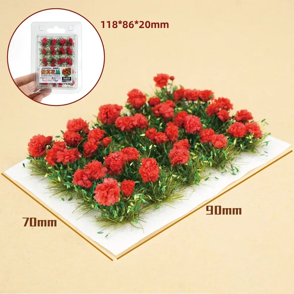 20Pcs Adhesive Static Grass Tufts Miniature Scenery Wildflowers Flower Cafts Artificial Grass Modeling Wargaming DIY Handmade