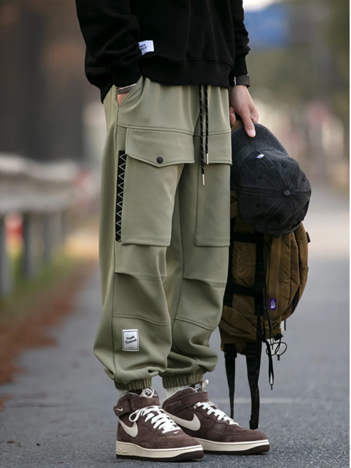 

Мужские спортивные брюки свободного кроя для работы, осенне-зимние, больших размеров (до 300 фунтов), в американском ретро-стиле, повседневные, для молодежи