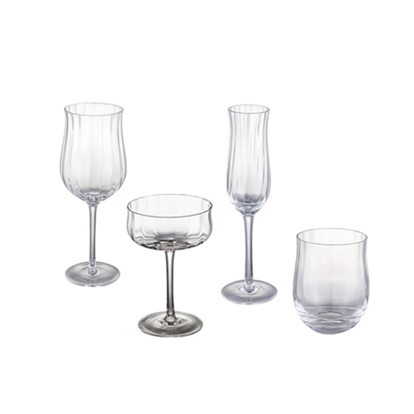 

Vertical Stripe Crystal Glass Cup, Colorful Wine Glasses, Gold Wire, Wedding Goblet, Champagne Cup, Home Decor Accessories