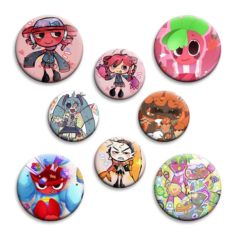 Classic Game Figure Button Pins Cosmo Vee Funny Pattern Brooch Cartoon Badge for Bag Clothing Decoration Unique Gifts for Friend
