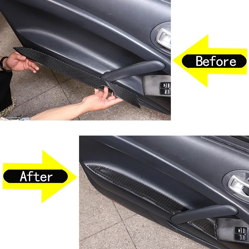 Fit For Mitsubishi Eclipse 2006-2011 Soft Carbon Fiber Car Inner Door Armrest Panel Trim Sticker Car Accessories L/RHD