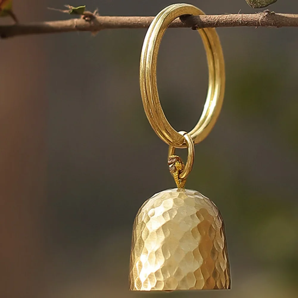 Wind Bell Keychain Pendant Exquisite Camping Pendant Car Key Chain Bells Vintage Brass Hanging Bells Home Decor Crafts Ornaments