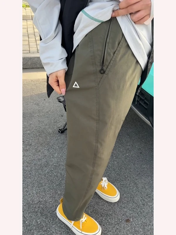 

Khaki Soft ell Climbing Pants Men's Summer Thin Outdoor Waterproof Hiking Trousers Cleanfit American Functional Casual Pants