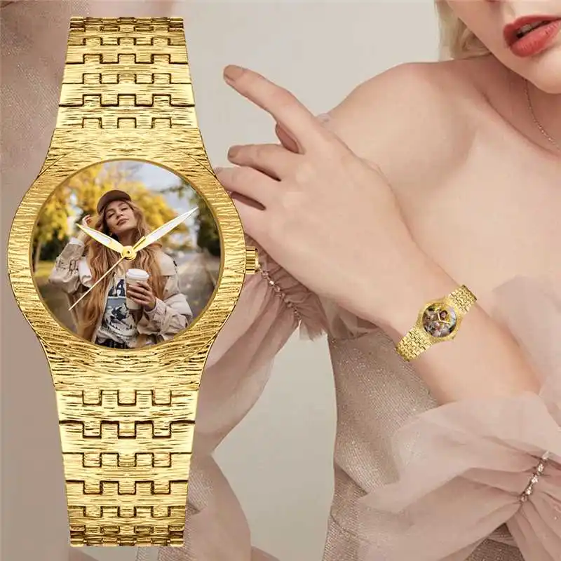 

DIY Customisable Photo Watch: Water-resistant, Compact, Business-style, Elegant Quartz Watch