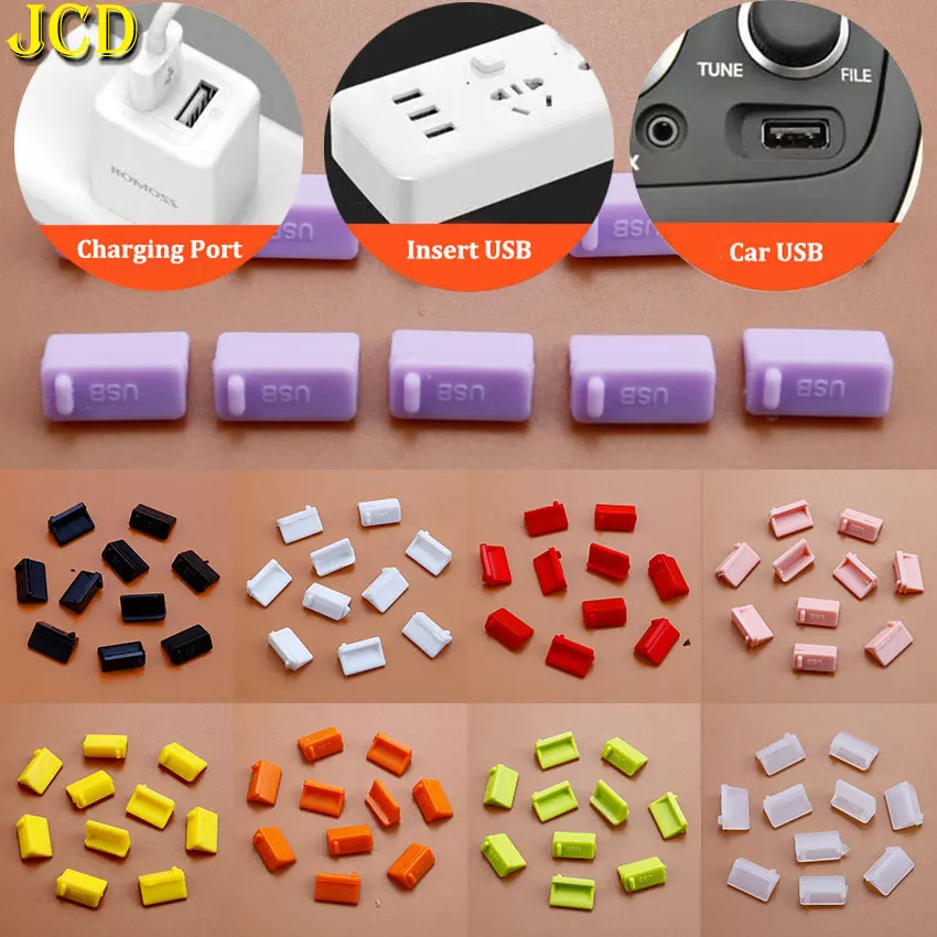 

20pcs USB 2.0 3.0 Dust Plug Mobile Power Bank Car USB Interface Charging Port Dustproof Cap Laptop Silicone Protective Cover
