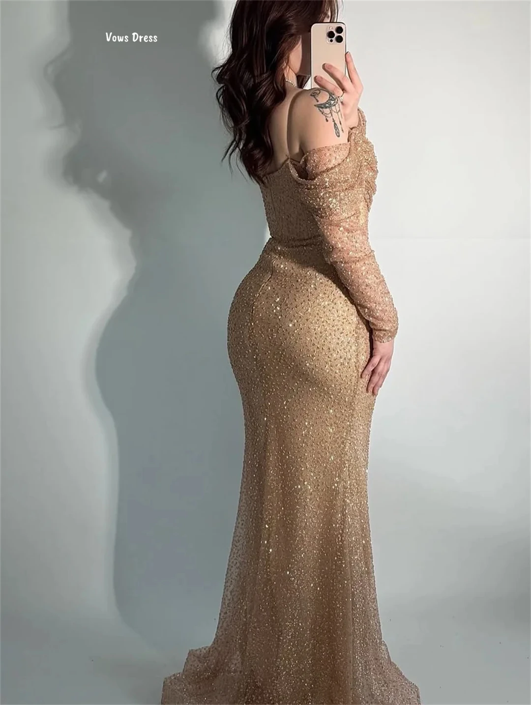 Gelübde Fischschwanzrock-Kleider für besondere Anlässe, Kerze, elegante Abendparty-Kleider für Frauen, maßgeschneidertes elegantes Kleid, Luxus