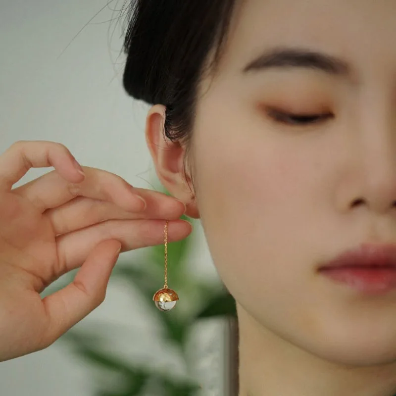 Reflection Niche Design Tassel White Crystal Earrings Retro Simple Earrings Temperament Earrings Women's Jewelry