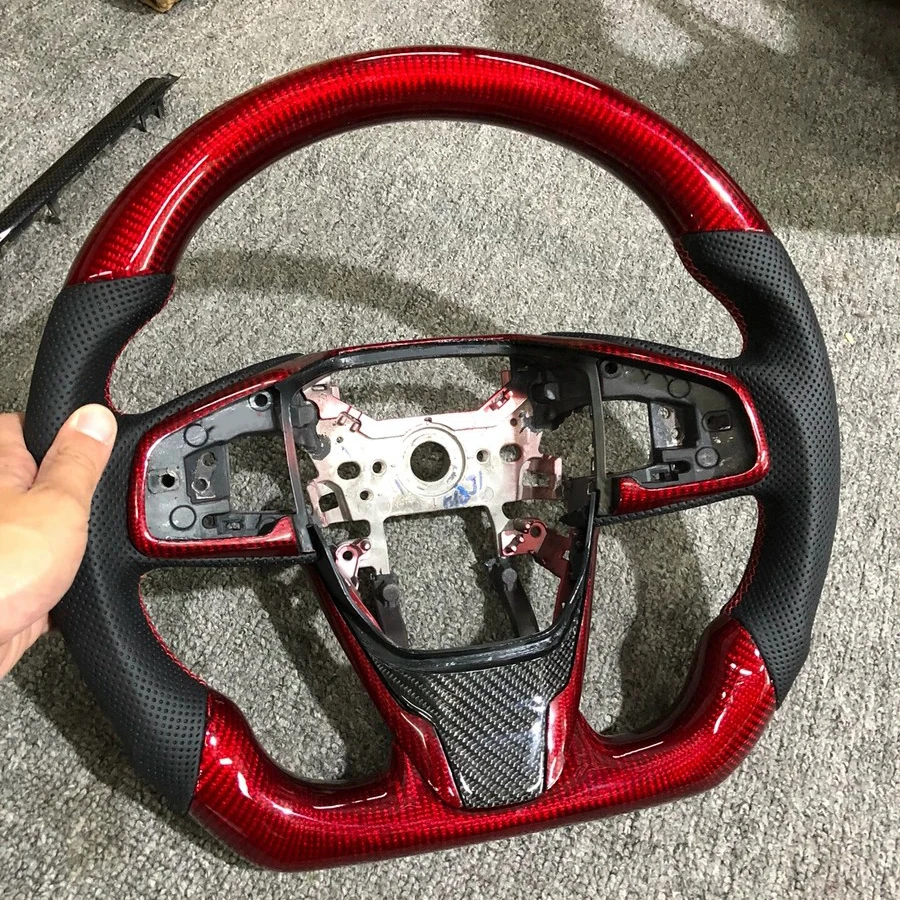 Cuatomized Carbon Fiber Racing Steering Wheel For Honda Civic 2016 2017 2018 2019 2020 2021 10th