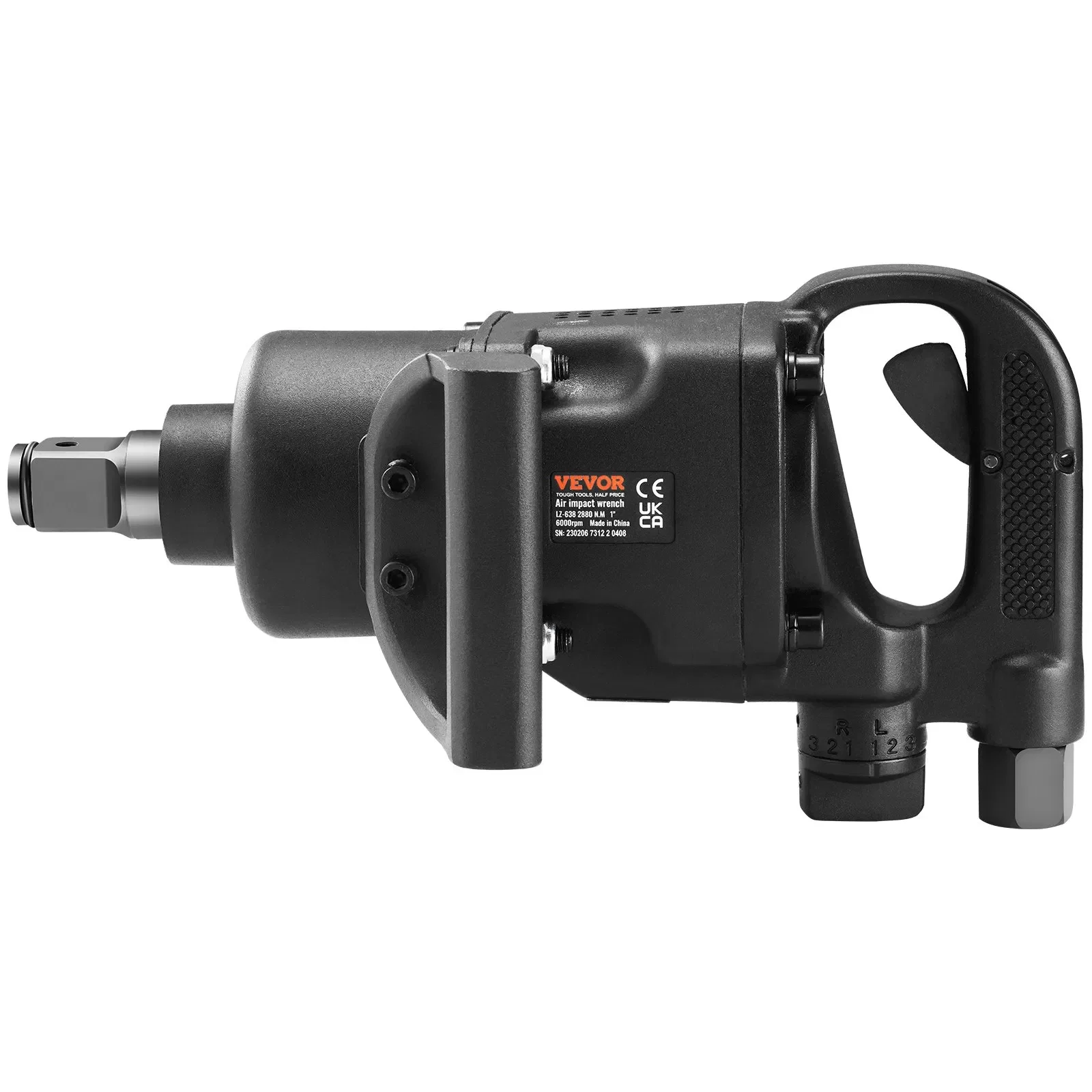 

1 Inch Air Impact Wrench, Up to 2730 ft-lbs Reverse Torque Output 1" Pneumatic Impact Gun Lightweight w/ 2 Handles