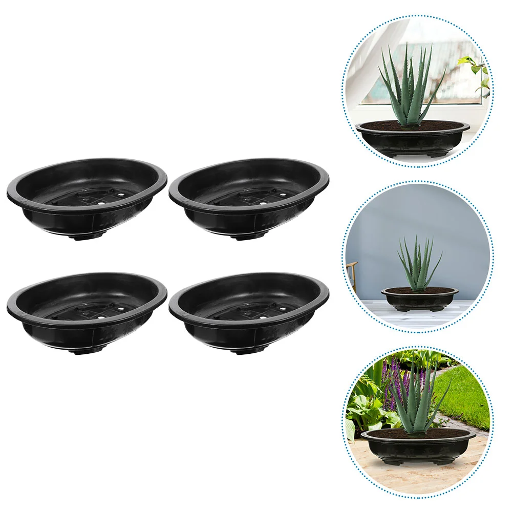 

Flowerpot Household Large Oval Bonsai Decorative Planter Gardening Accessory Plastic Planting Indoor Pots