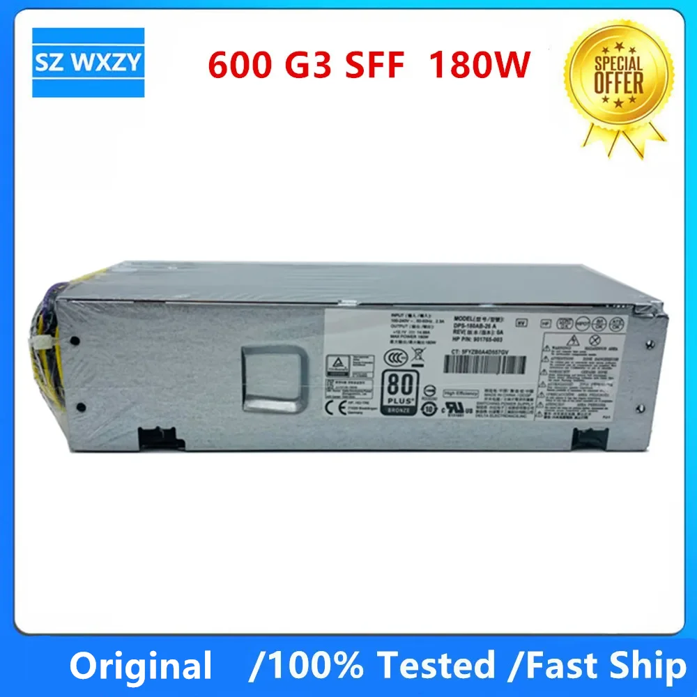 Original For HP ProDesk 600 G3 SFF 180W Power Supply 915544-001 901765-003 PA-1181-3HV DPS-180AB-26 A 100% tested