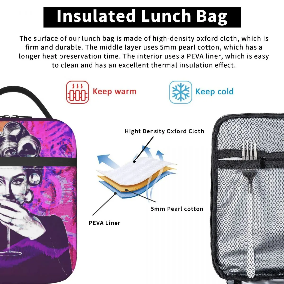 Adele Pop Singer Accessories Insulated Lunch Bag For School Office Food Box Leakproof Thermal Cooler Lunch Boxes