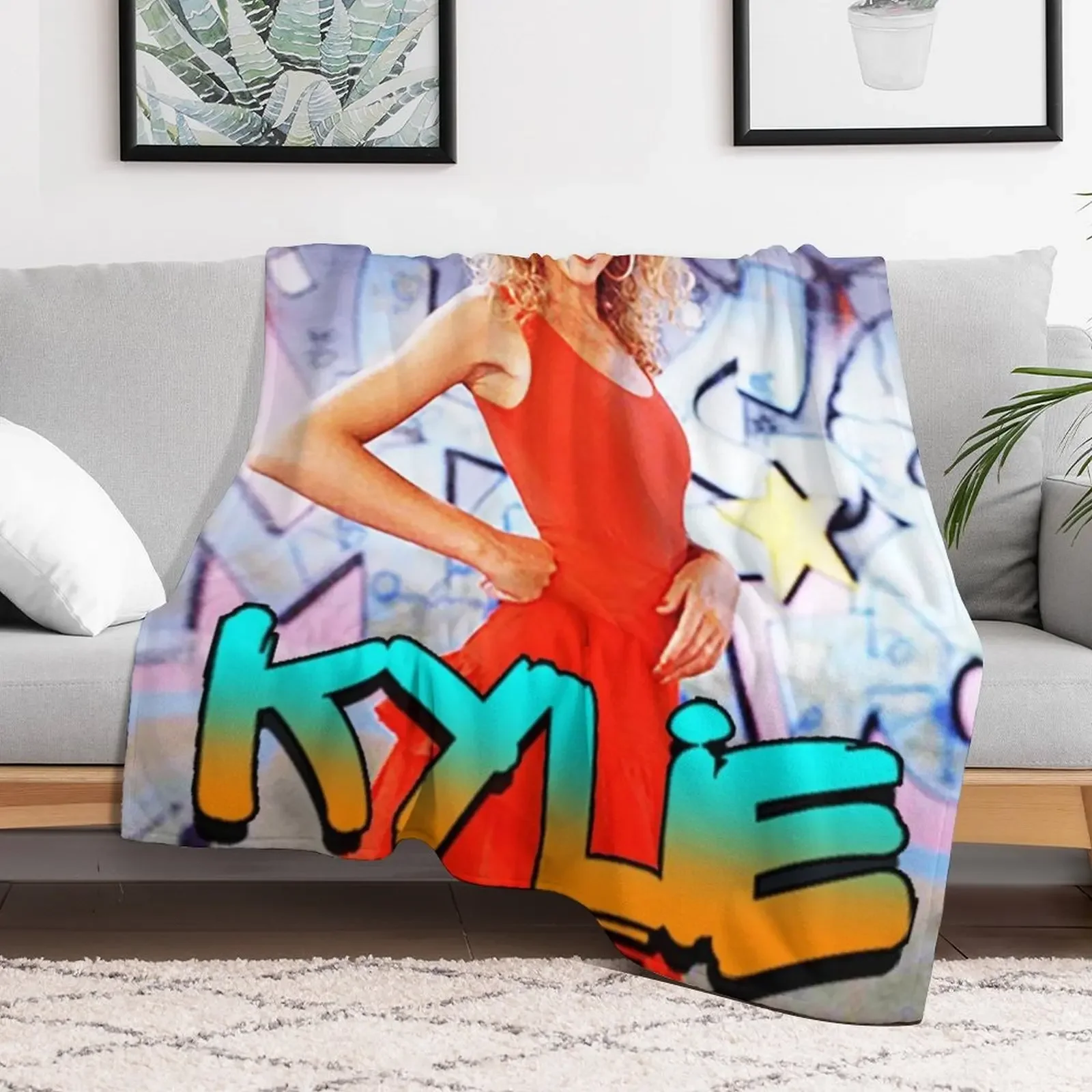 Retro Kylie Minogue Throw Blanket Thins Soft Beds Blankets