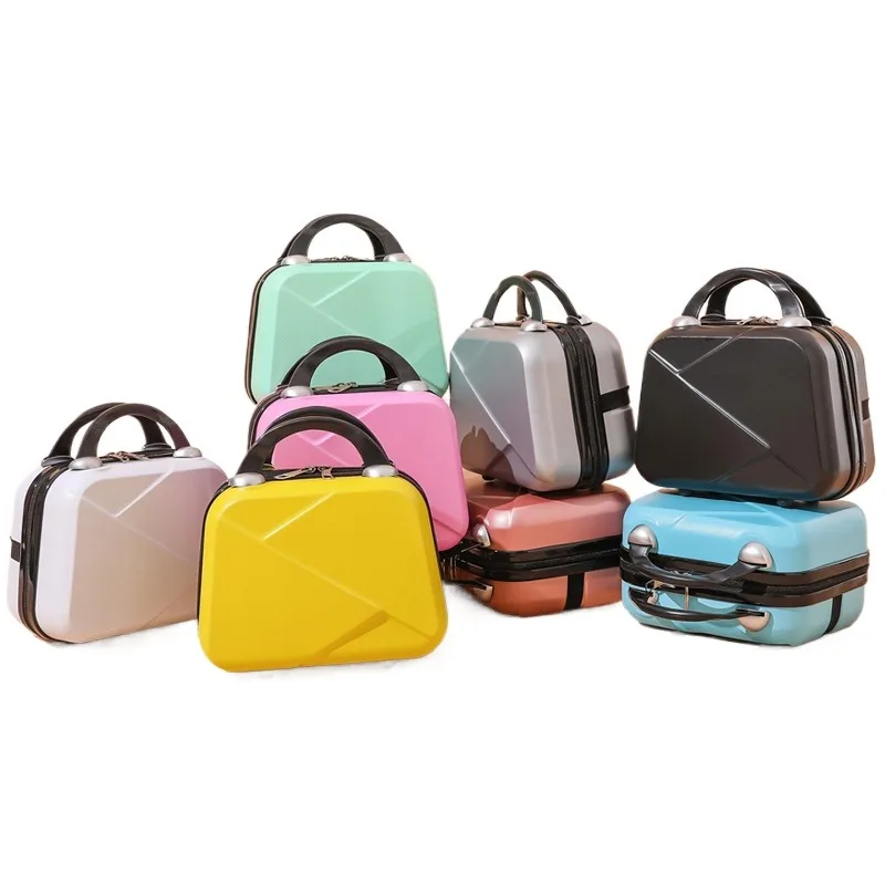 Portable Mini Hard Handheld Suitcase Colorful Travel Makeup Case Cosmetic Jewelry Storage Box Gift Packaging Small Luggage view 3