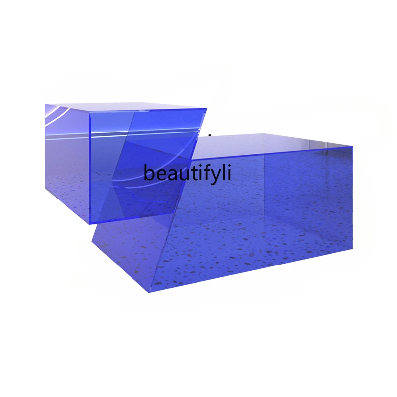 Clothing store Nakajima flowing water table acrylic suspension display table storage table high and low product display