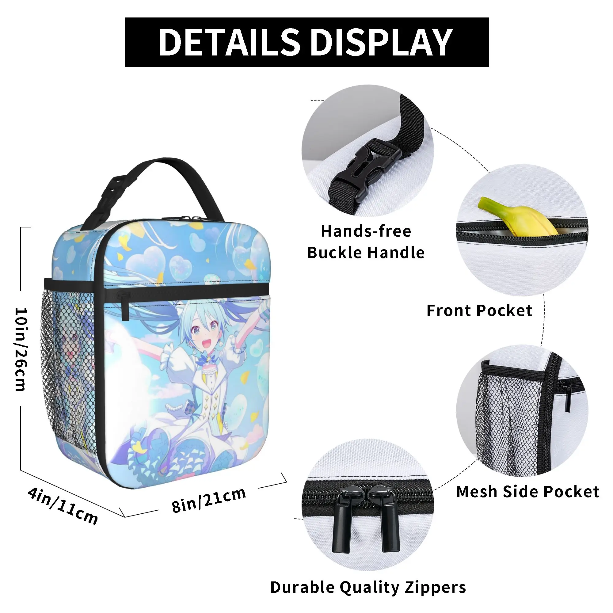 Hatsune Miku Trained Insulated Lunch Bag Cooler Bag Meal Container Project Sekai Large Tote Lunch Box for Men Women Work view 5