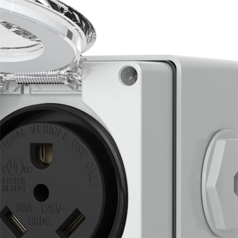 ABUI-30Amp صندوق مخرج طاقة، 125 فولت NEMA TT-30R وعاء خارجي مقاوم للغبار والعوامل الجوية للمركبات الكهربائية