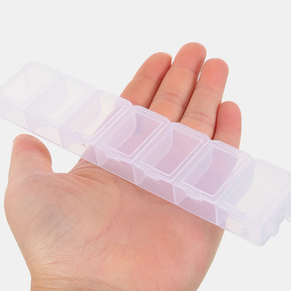 

3pcs Clear Plastic Jewelry Storage Box Transparent Grid Organizer For Earrings Beads Hair Accessories Multi Compartment