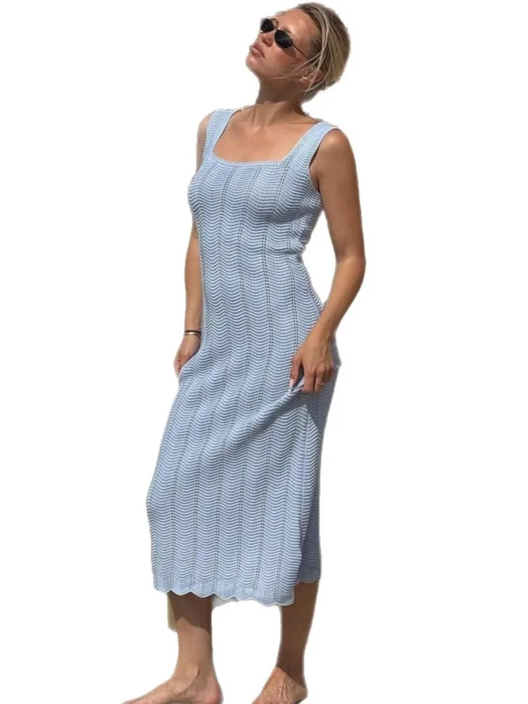 Robe longue en résille pour femmes, Sexy, arc-en-ciel, ajourée, moulante, sans Bikini, robe de vacances, vêtements de plage, été, 2026