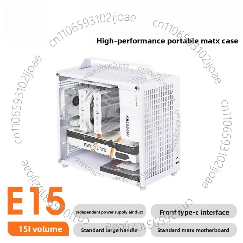 

E15E18 Портативный портативный мини-холод A4 MATX/ITX, маленький чехол с коэффициентом формы, двойная башня, Non-S5 E90PRO, пустое шасси