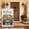 Fall Pumpkin Truck Garden Flag 12x18 Welcome Sunflower Porch Yard Decor jjp