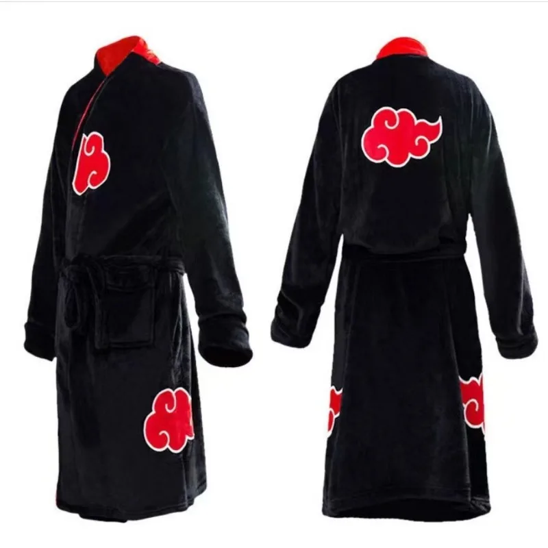 Vendite calde Cool Anime Akatsuki Robe Cosplay accappatoio Fleece Warm camicia da notte Robe Men Winter Coat Sleepwear regalo di natale