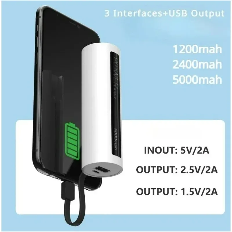 5000mAh Mini Power Bank with USB Port Built in Cable for IPhone Android External Battery Portable Phone Charger Fast Charging