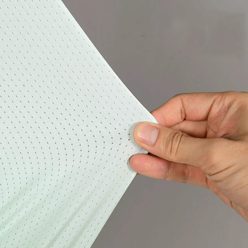 Ice Silk Quick Drying Fabric Elastic Nylon Mesh Air Hole for Sewing T-shirt Short Sleeve Sports Clothes by Half Meter