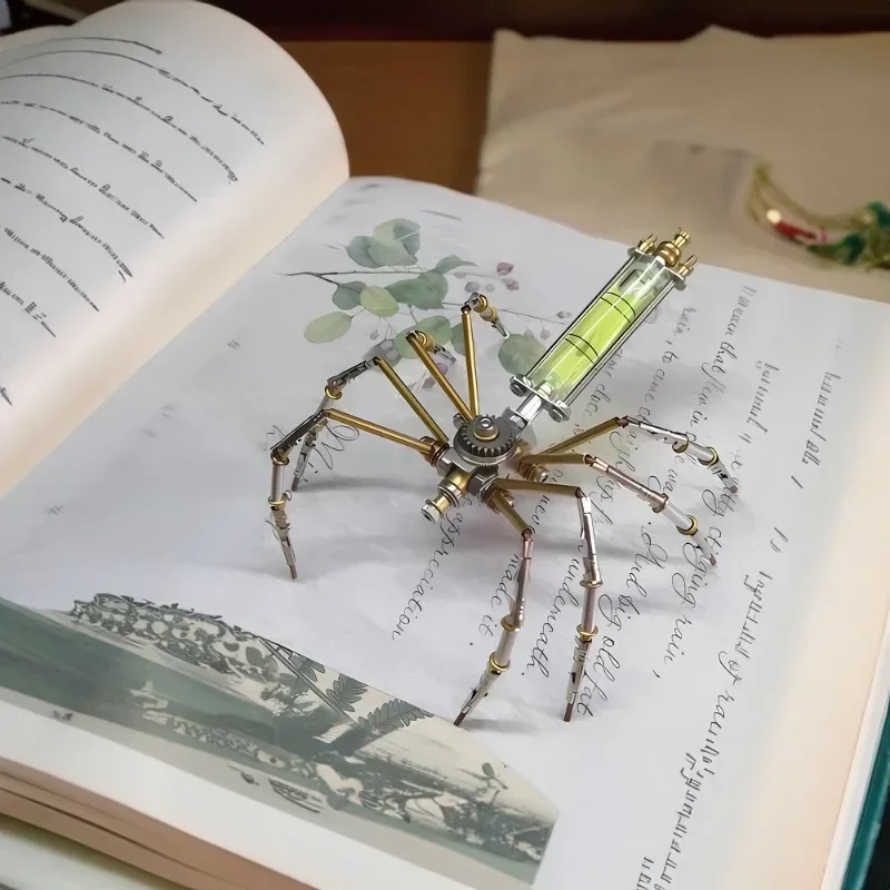 مجموعة نماذج معدنية عنكبوتية ميكانيكية ذاتية الصنع ألغاز ثلاثية الأبعاد مجموعة حشرات Cyberpunk ألغاز معدنية إبداعية مصنوعة يدويًا