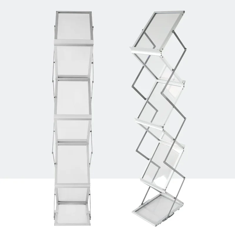 Storage Rack Aluminum Alloy Bookshelf Bookshelves Against The Wall Modern Bookcases Magazine Rack Living Room Furniture