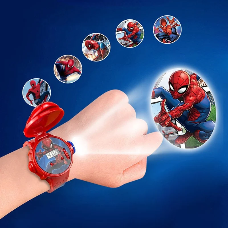 2026 New 3D Projection Spiderman Children Watches for Kids Frozen Elsa Girls Digital Clock School Student Gift relogio infantil view 3