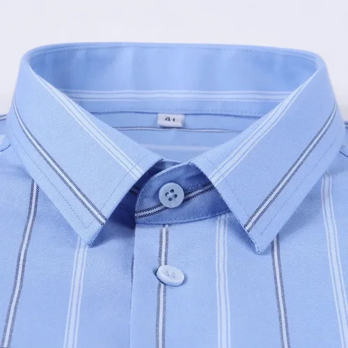 Imagen 2 del producto Se adapta a 160KG 11XL 100 Camisa de manga corta de algodón para hombres Camisa de manga corta de talla grande Oxford a rayas a cuadros camisas para hombres grandes y altos