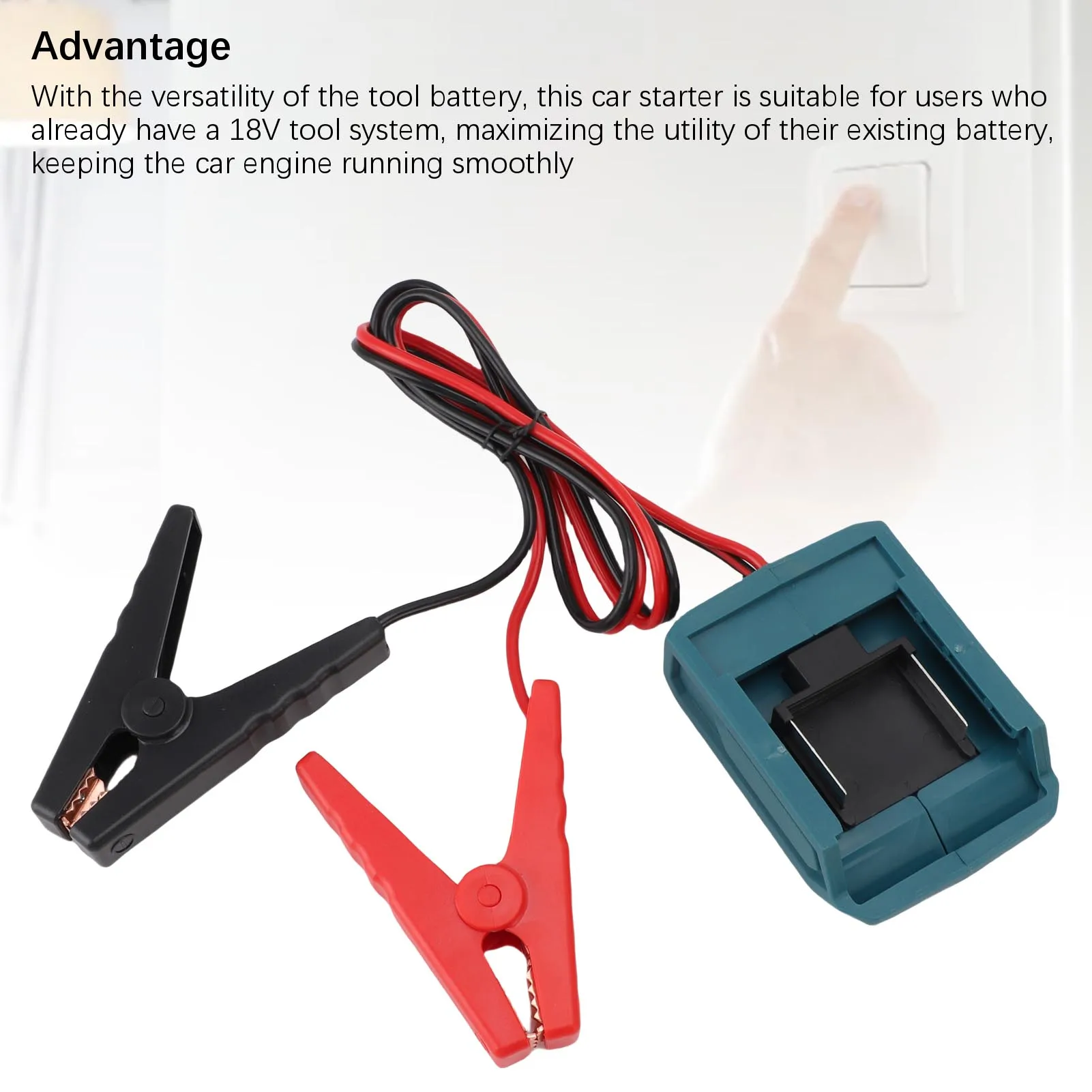 

Car Jump Starter for 18V Battery Portable Auto Emergency Start Converter with Clamps Portable Car Battery Starter