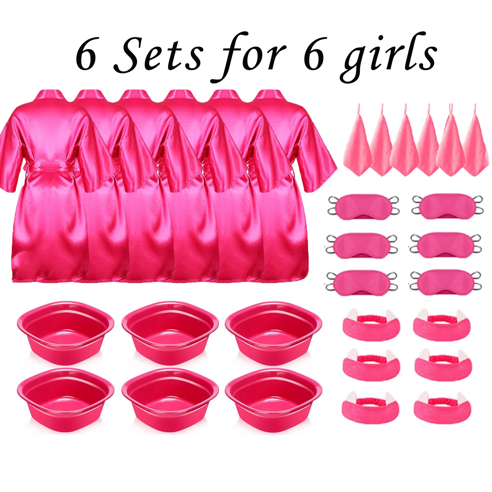 6-18 Sets Meisjes Spa Party Gewaden Kid Spa Kimono Satijnen Gewaad Slumber Partij Jassen Feestartikelen Kit Spa verjaardagsfeestje Gunsten