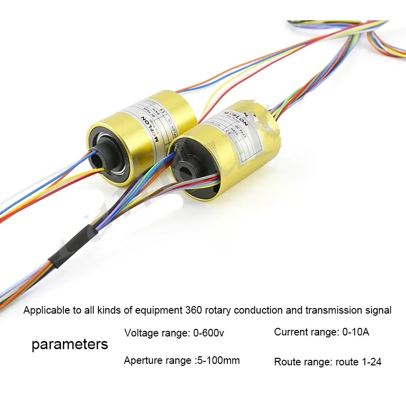 Slide Ring Rotating Conductive Collector Brush Through Hole Inner Diameter 2 4 6 8 12 Wire Connector Slip Contact Ring