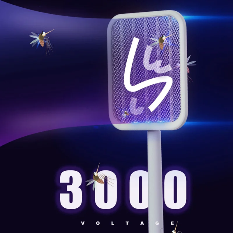 ABKR-منشة الماموس الكهربائي القابلة للطي يمكن أن تطفير البعوض ومنشة الذبابة بطارية ليثيوم قابلة للسحب قاعدة شحن USB Durabl