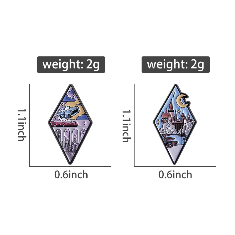 Cartoon Anime Custom Magic Academy Flying Car Enamel Pins Brooches Lapel Badges Clothes Punk Jewelry Gift for Friends