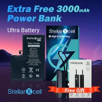 StellarXcell Ultra Original BMS Battery 7037 TI for IPhone 11 12 mini 13 pro max Plus 14 15 7 8 XS XR  with free mini power bank
