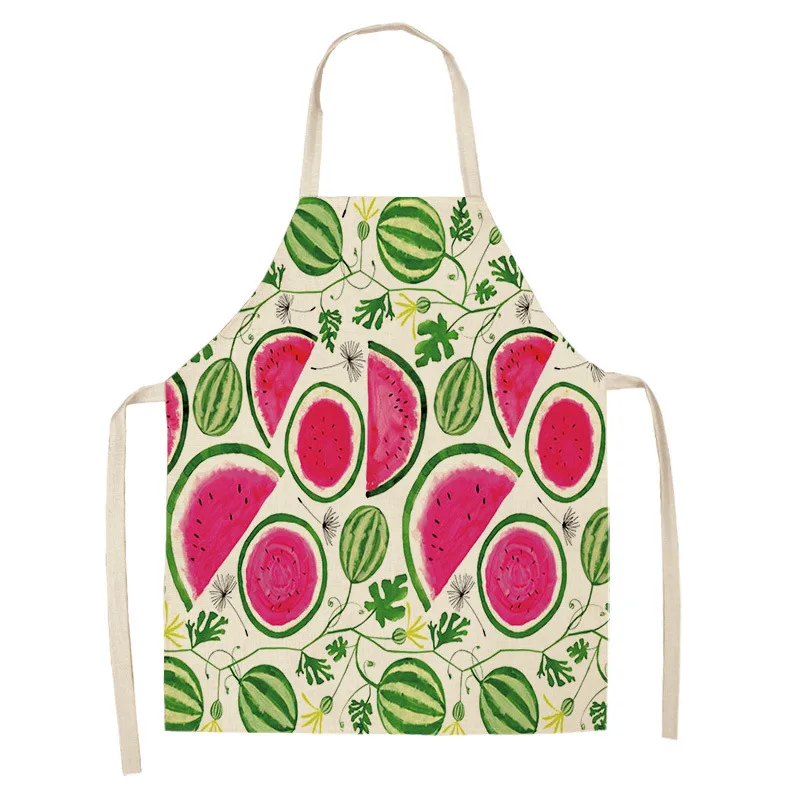 New Fruit Print Sleeveless Apron Home Daily Sleeveless Cover Home Kitchen Apron Herramientas Limpieza De Hogar Delantal Cocina