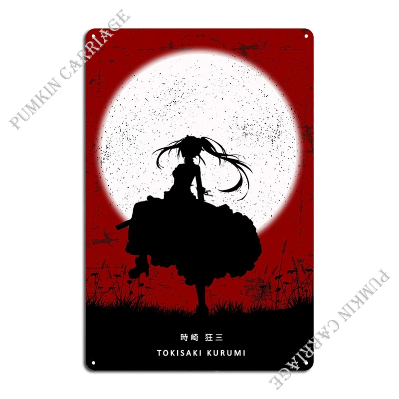 Tokisaki Kurumi Metal Plaque Club Party Club Cinema Club Tin Sign Poster