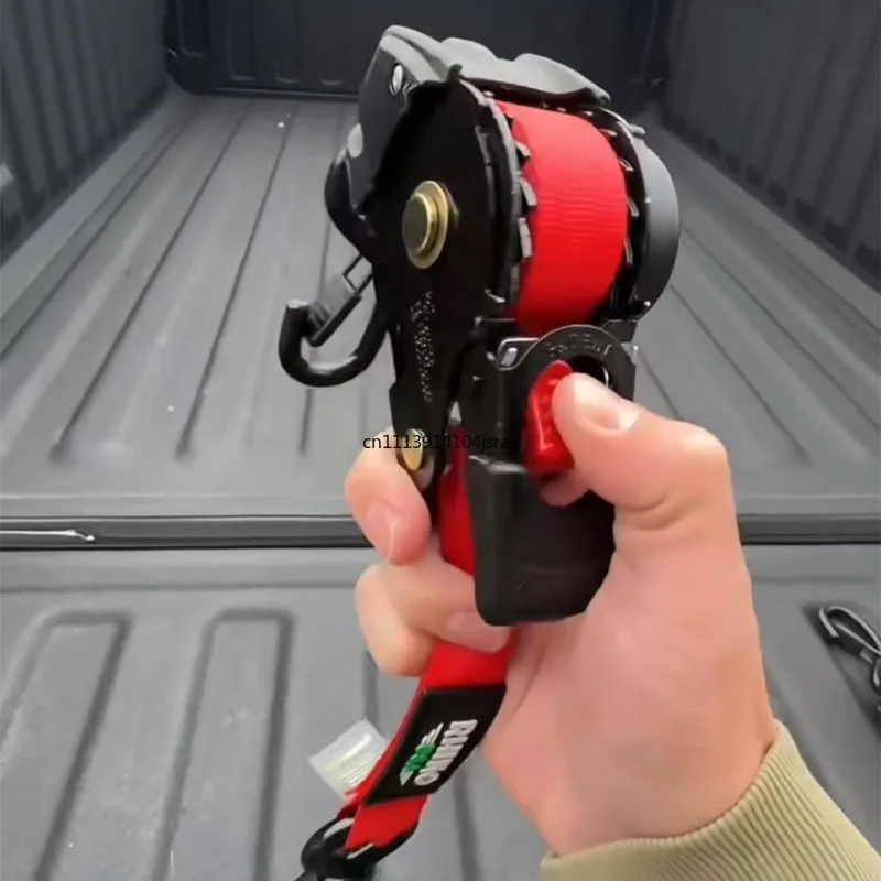 Automatic telescopic strap automatic tightener automatic recycling tensioner double hook ratchet car truck strap