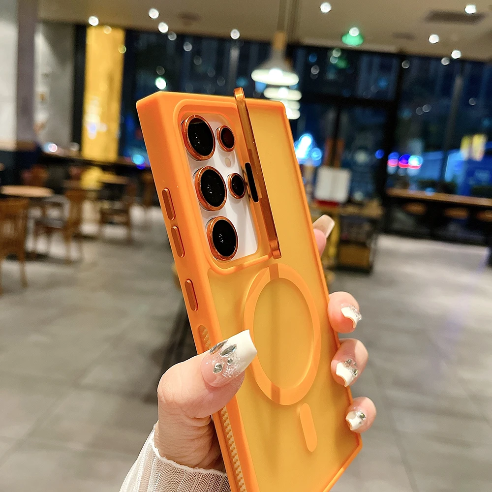 S25 S24 Ultra Funda Magnetetica Translucida De Lujo Para Magsafe Funda Para Samsung Galaxy S25 S24 Ultra Plus Carcasa Con Soporte #2