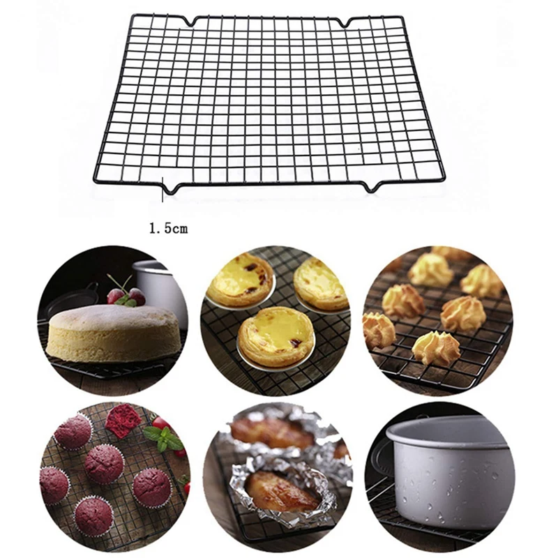 Nowy stojak chłodzący ze stali nierdzewnej 2 szt. Pasuje do blachy do pieczenia, o dużej wytrzymałości, bezpieczny w piekarniku do pieczenia, gotowania i grillowania