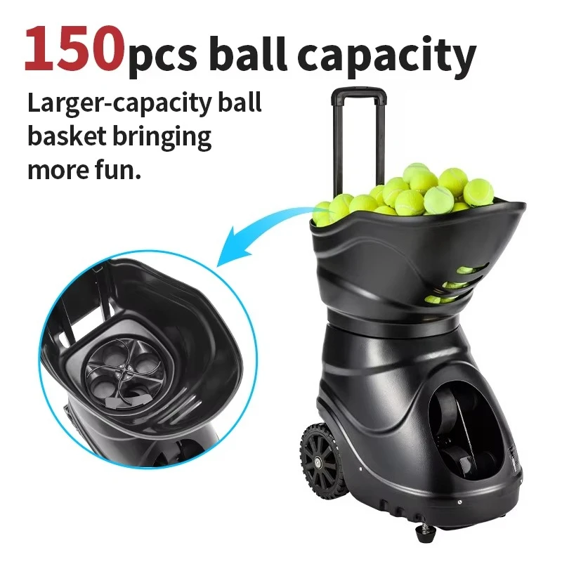 SIBOASI SS-S4015A Professional Tennis Ball Machine - Customizable Speed/Angle, APP Control, Portable Design