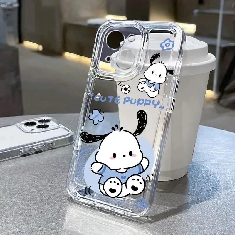 Sanrio Football Pochacco Phone Case For iPhone 15 14 Pro Max 13 12 11 Pro XS Max XR 7 8 15 Plus SE Soft Silicone Cute Back Cover