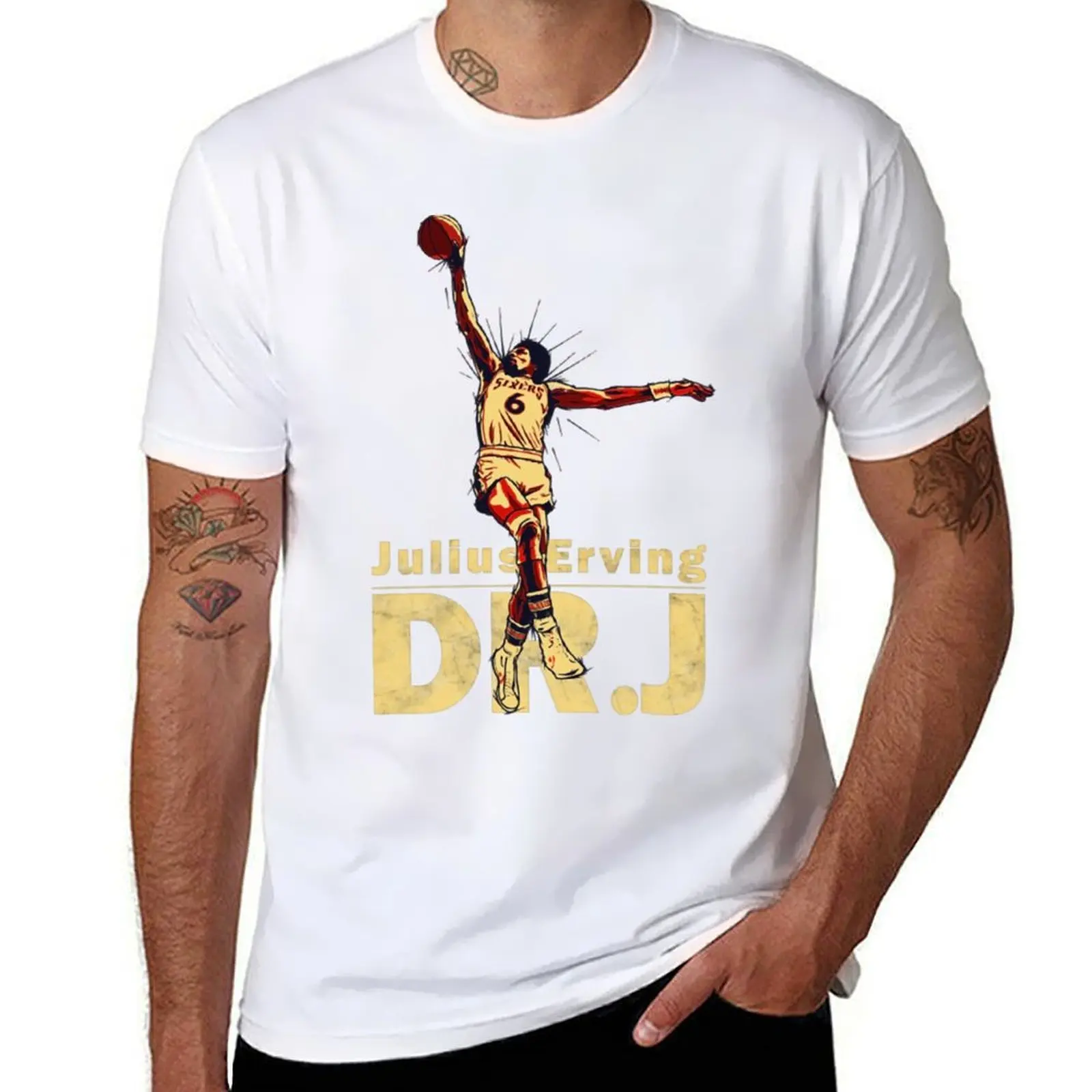 

Julius Erving DR J Vintage T-Shirt cotton t shirts high quality t shirt man luxury T-Shirt