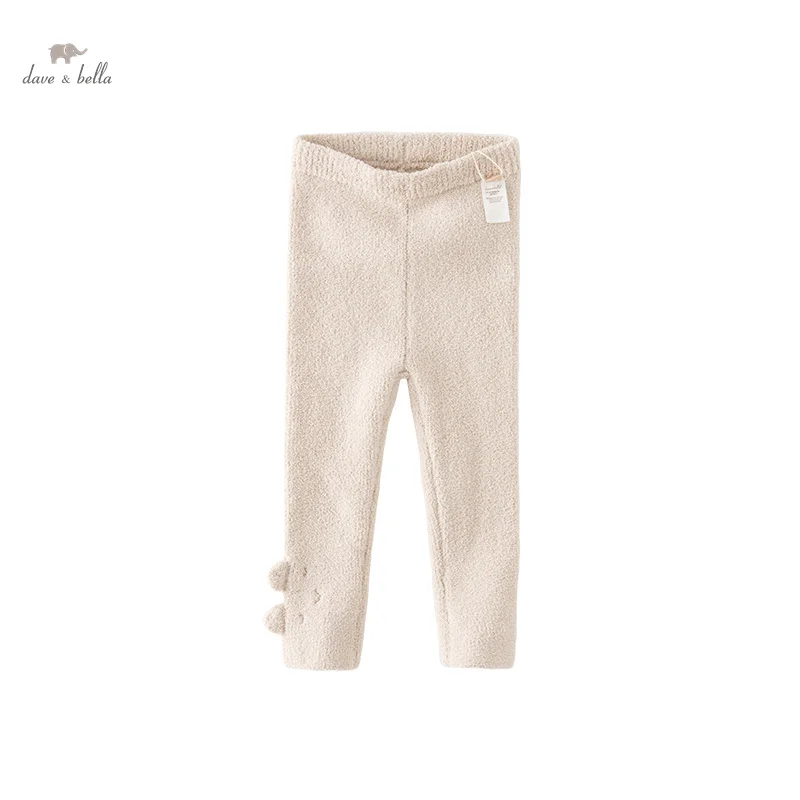 Dave Bella Children's Pants 2023 New Autumn Winter Girls' Casual Fashion Tight Pants Leggings Sport Outdoor DB4238075